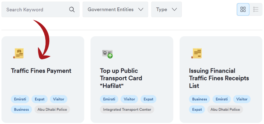 Click on Traffic Fines Payment